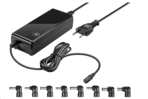 goobay Napájací zdroj 90W pre notebook 230V,  12-22V max. 4A,  port USB