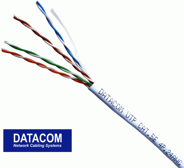 DATACOM UTP Cat5e PVC kabel 305m (drát), bílý