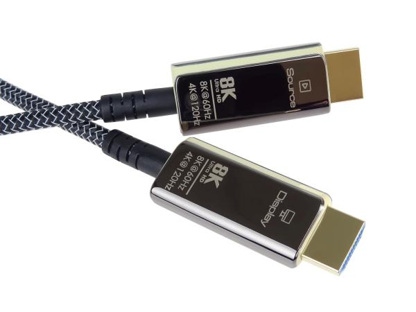 PremiumCord Ultra High Speed HDMI 2.1 optický fiber kábel 8K @ 60Hz, pozlátené 50m 