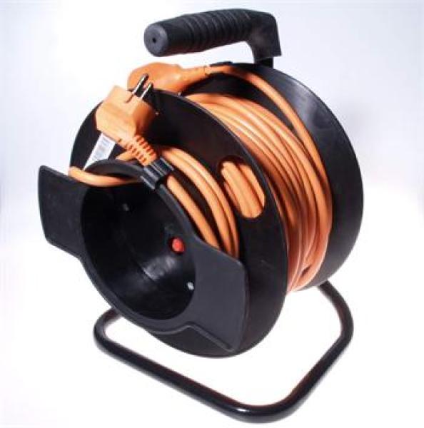 PremiumCord Prodlužovací kabel 230V 50m buben, průřez vodiče 3x1, 5mm2, 1x zásuvka