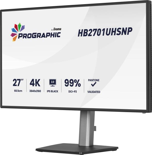 iiyama ProGraphic/ HB2701UHSNP-B1/ 27"/ IPS/ 4K UHD/ 60Hz/ 4ms/ Čierna/ 3R 