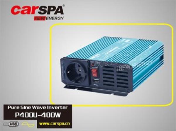 Menič napätia Carspa P400U-122 12V/ 230V+USB 400W, čistá sínusovka