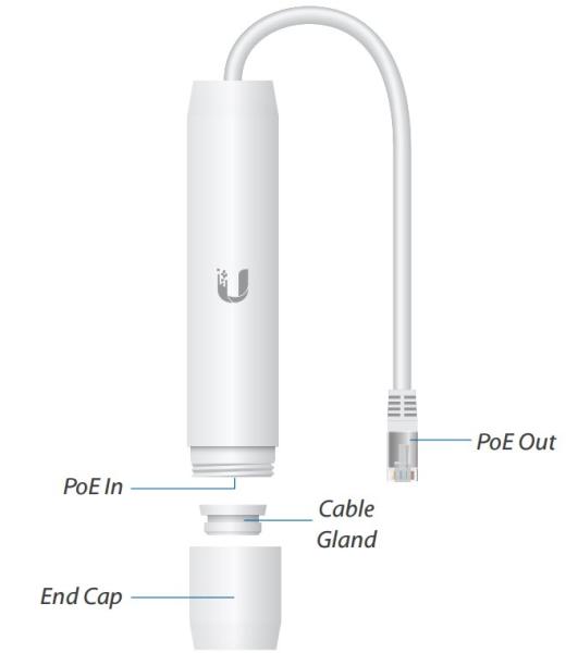 Ubiquiti INS-3AF-O-G PoE, Instant Outdoor PoE Converter, 48V 802.3af/ 24V pasívne PoE, vonkajšie 