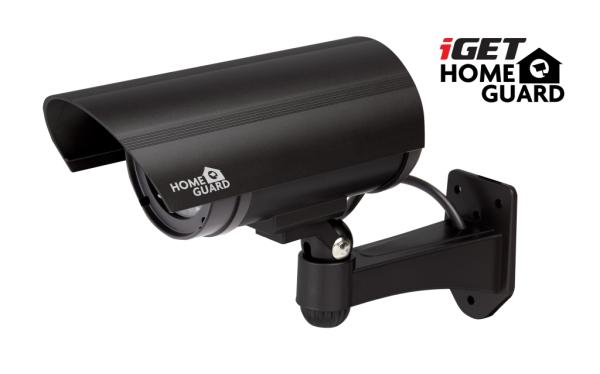iGET HGDOA5666 - atrapa/ maketa bezpečnostnej CCTV kamery, blikajúce červ. LED, 4x nálepka CCTV varovania