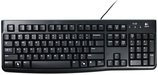 Logitech K120/ Drôtová USB/ US layout/ Čierna