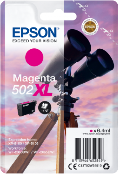 EPSON singlepack, Magenta 502XL, Ink, XL