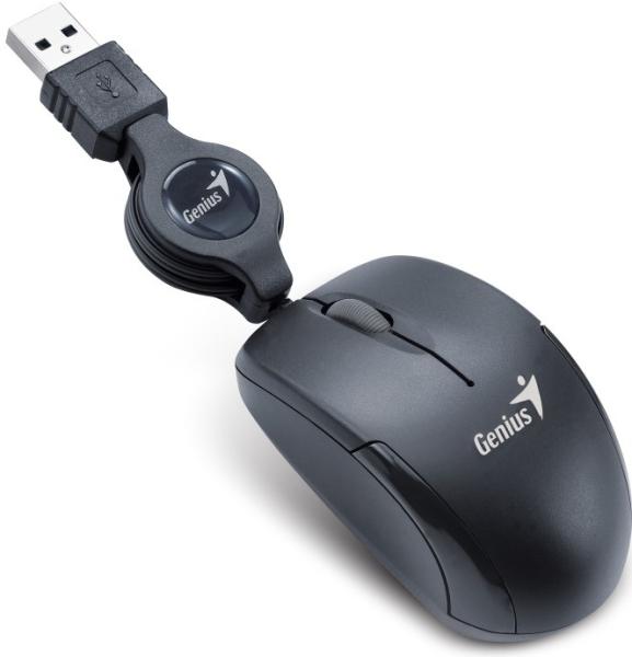 GENIUS Micro Traveler V2/ Cestovná/ Optická/ Drôtová USB/ Čierna