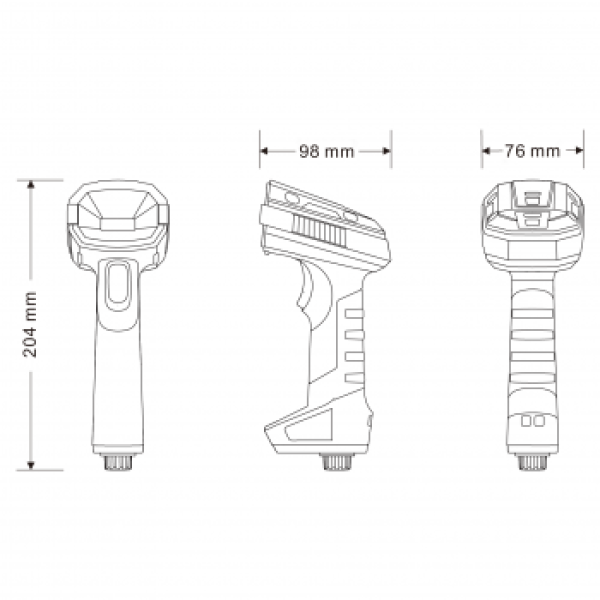 Virtuos HW-857 CCD 2D priemyselná, čítačka, bezdrôtová, USB, tmavo šedá 