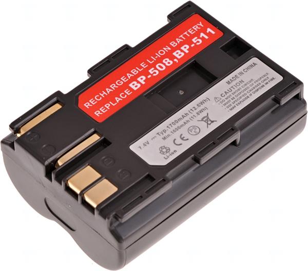 Batéria T6 Power Canon BP-508, BP-511, BP-511A, BP-512, BP-514, 1600mAh, 11, 8Wh, hnedá
