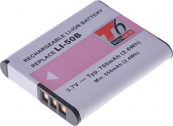 Batéria T6 Power Li-50B, D-Li92, DB-100, VW-VBX090, NP-150, LB-050, LB-052, GB-50A, 700mAh, 2, 6Wh