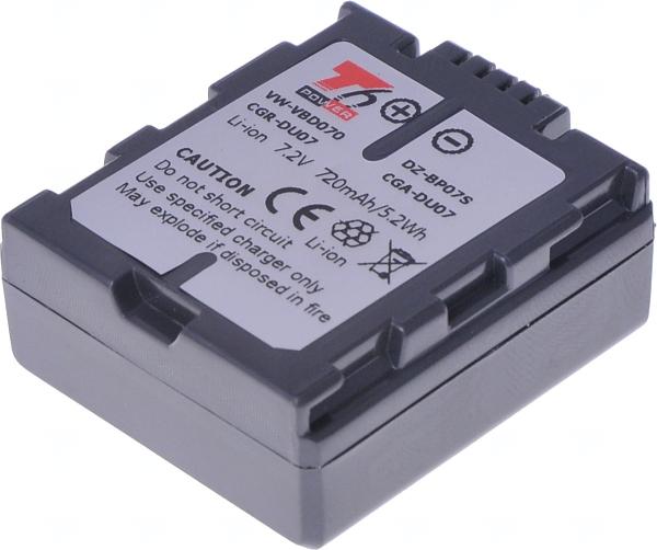 Batéria T6 Power pre Panasonic VW-VBD070, CGA-DU07, CGR-DU07, Hitachi DZ-BP07S, 720mAh, 5, 2Wh 