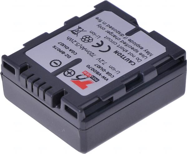 Batéria T6 Power pre Panasonic VW-VBD070, CGA-DU07, CGR-DU07, Hitachi DZ-BP07S, 720mAh, 5, 2Wh