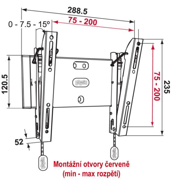 Vogel´s PHW200S sklopný nástěnný držák 