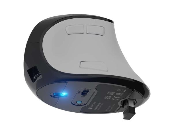 Vertikálna bezdrôtová myš Natec EUPHONIE PRO/ Vertikálna/ Blue Sense/ Pre pravákov/ 4 000 DPI/ USB+BT/ Biela 