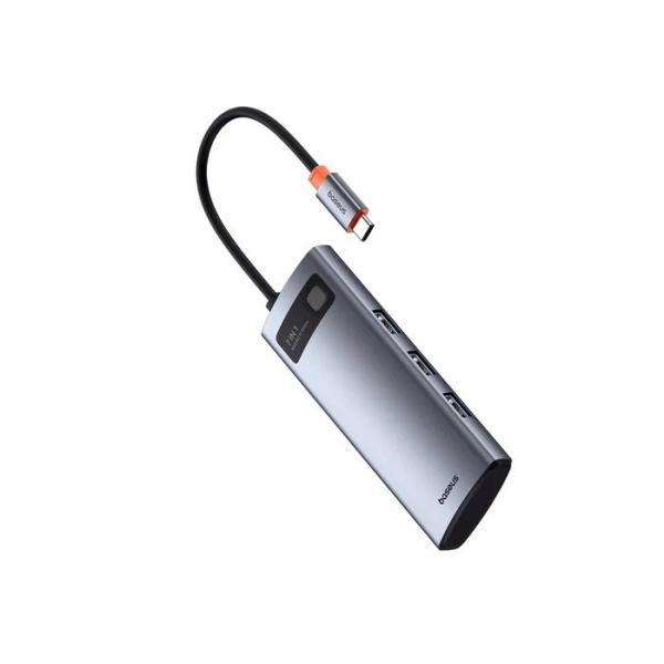 Baseus Metal Gleam Series 7v1 USB-C HUB Dokovacia Stanica Space Grey  