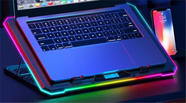 EVOLVEO Ania 9, chladiaca podložka pod notebook, 6x ventilátor, RGB obvodové podsvietenie 