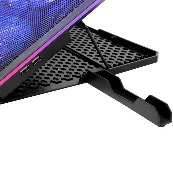 EVOLVEO Ania 9, chladiaca podložka pod notebook, 6x ventilátor, RGB obvodové podsvietenie 