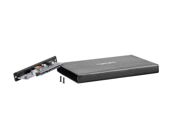 Externý box pre HDD 2, 5" USB 3.0 Natec Rhino Go, čierny, hliníkové telo 