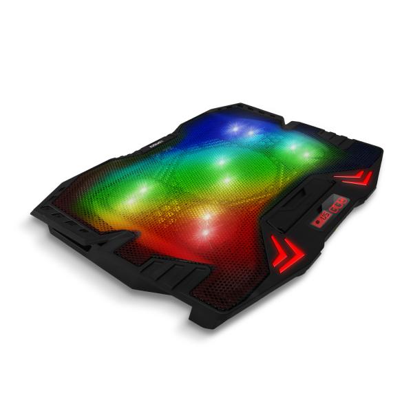 EVOLVEO Ania 5RGB, chladiaca podložka pre notebook, 5x ventilátor, RGB podsvietenie 