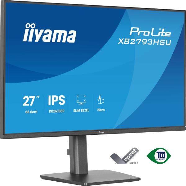 iiyama ProLite/ XB2793HSU-B1/ 27"/ IPS/ FHD/ 120Hz/ 1ms/ Čierna/ 3R 