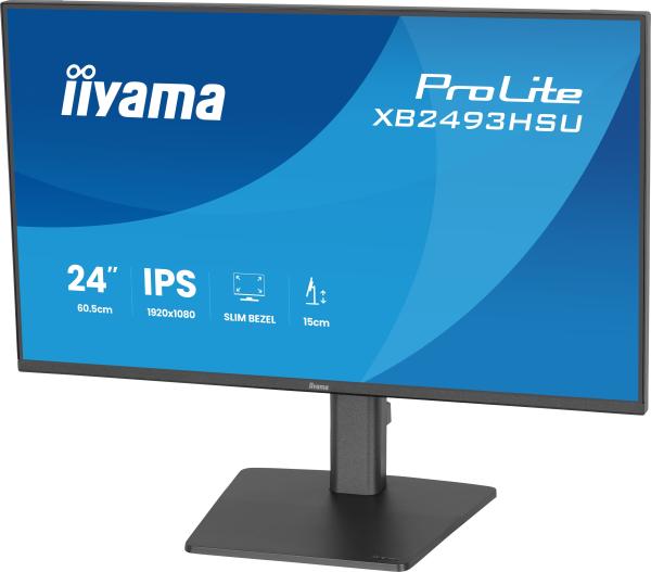 iiyama ProLite/ XB2493HSU-B1/ 23, 8"/ IPS/ FHD/ 120Hz/ 1ms/ Čierna/ 3R 