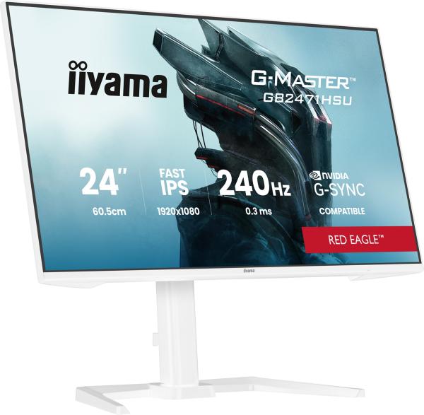 iiyama G-Master/ GB2471HSU-W1/ 23, 8"/ IPS/ FHD/ 240Hz/ 0, 3ms/ Biela/ 3R 