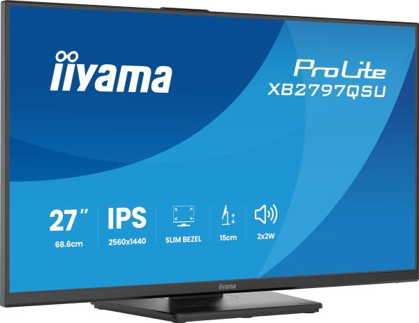 iiyama ProLite/ XB2797QSU-B1/ 27"/ IPS/ QHD/ 75Hz/ 1ms/ Čierna/ 5R 
