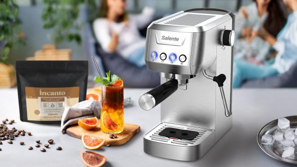 Salente Coffio, pákový kávovar, nerez 