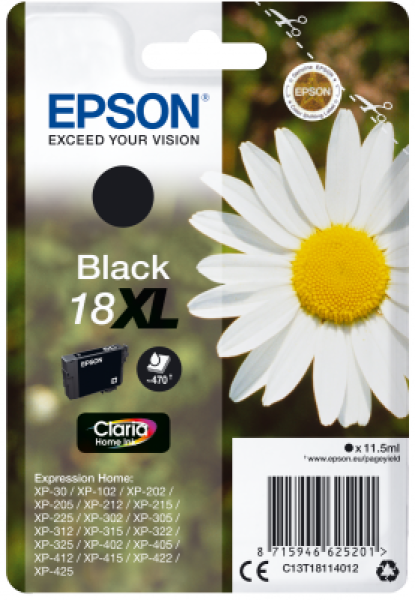 Epson Singlepack Black 18XL Claria Home Ink