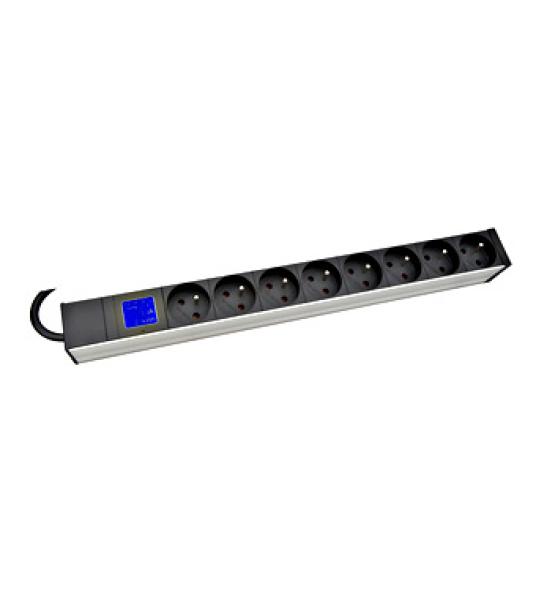 PDU IT METER, integr.merení, 8x CSN, Al, 19", 1U, RAL 7035 