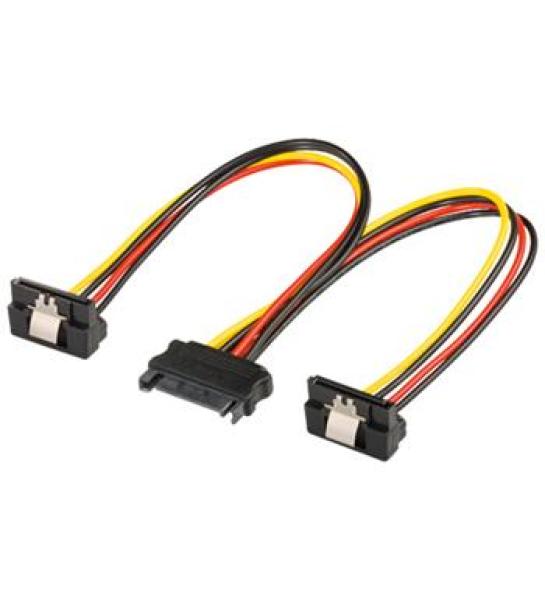 PremiumCord Napájacia rozdvojka k HDD SATA - 2x SATA zalomený 90°