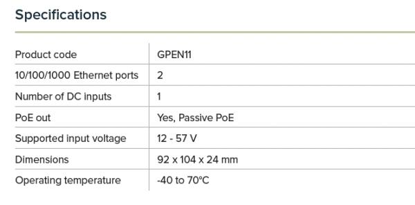 Mikrotik GPEN11 Nástěnný gigabitový PoE injektor 