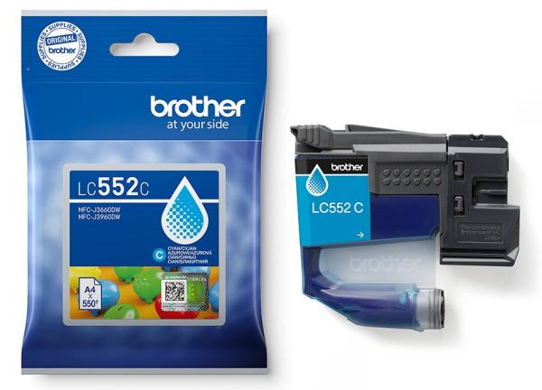 Brother LC-552C - atrament azúrový 