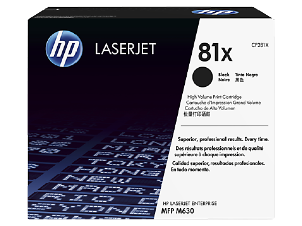 HP 81X Black LJ Toner Cart, High Yield, CF281X (25,000 pages)