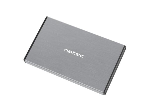 Externý box pre HDD 2, 5" USB 3.0 Natec Rhino Go, šedý, hliníkové telo 