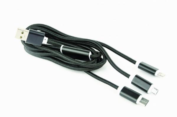 GEMBIRD USB 3-in-1 káblový kábel, čierny, 1 m