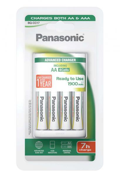 Panasonic BQ-CC17 + 4x AA 1900mAh