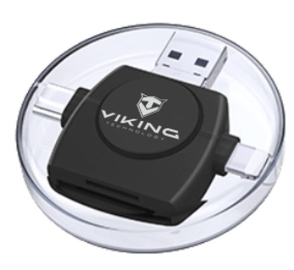 VIKING ČÍTAČKA PAMÄŤOVÝCH KARIET V4 USB3.0 4V1 čierna