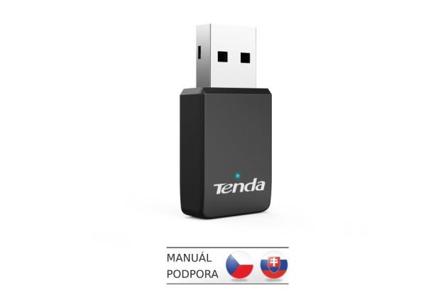 Tenda U9 WiFi AC650 USB Adapter, 633 Mb/ s (433 + 200 Mb/ s), 802.11 ac/ a/ b/ g/ n, OS Win XP/ 7/ 8/ 10/ 11