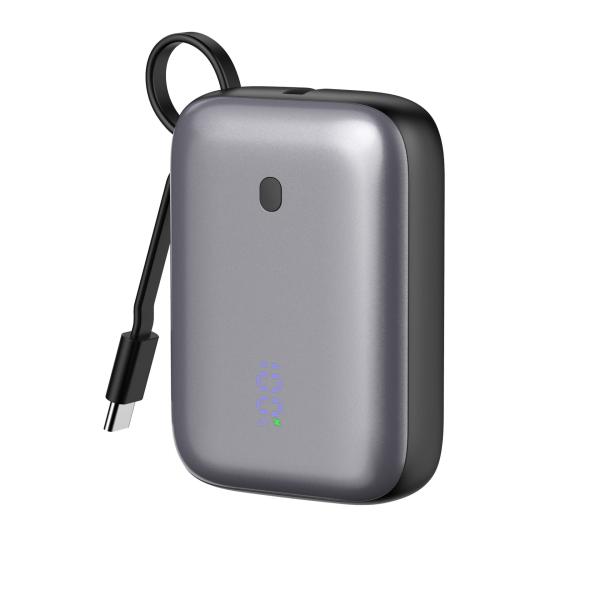 Platinet Powerbanka 10000 mAh 20W Power Delivery, 2xUSB-C, 1xUSB-A, kábel USB-C 1m, čierna 