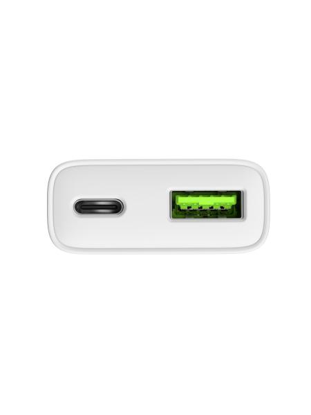 Univerzálna USB nabíjačka Natec RIBERA GaN SLIM, 20 W, 1X USB-A + 1X USB-C, Biela 