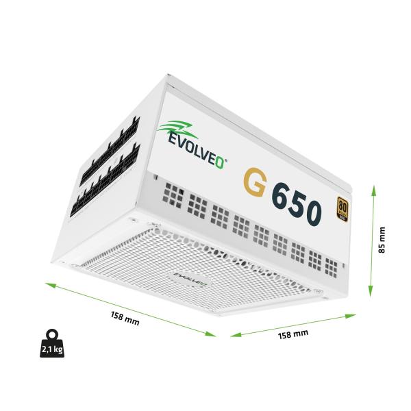 EVOLVEO G650, 650W/ ATX 3.1/ 80+ GOLD/ Modular 