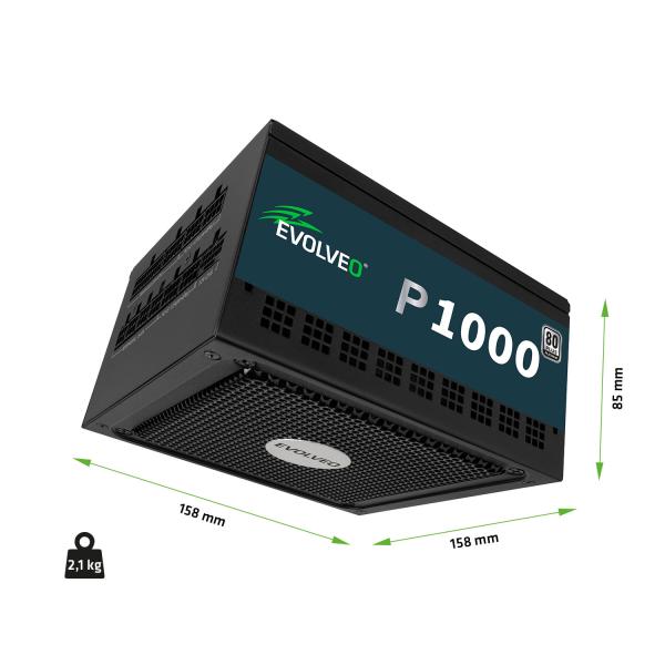 EVOLVEO P1000, 1000W/ ATX 3.1/ 80+ PLATINUM/  