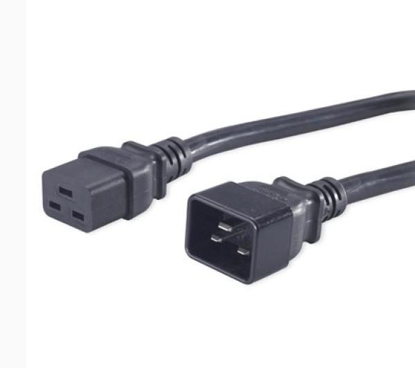 PremiumCord Kabel síťový prodlužovací 230V 16A 1, 5m, konektory IEC 320 C19 - IEC 320 C20