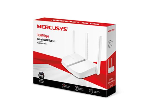 Mercusys MW305R 300Mb/ s WiFi N router, 4x10/ 100 RJ45, 3x anténa 
