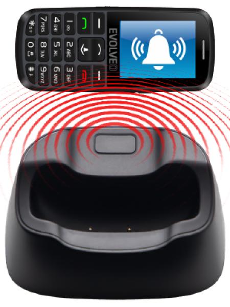 EVOLVEO EasyPhone EG, telefón pre seniorov, nabíjací stojan a adaptér, čierny 