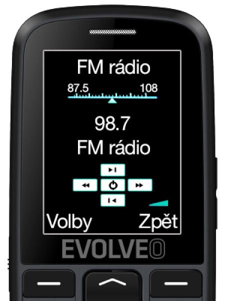 EVOLVEO EasyPhone EG, telefón pre seniorov, nabíjací stojan a adaptér, čierny 