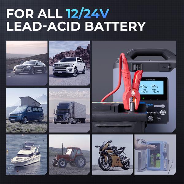 TOPDON Nabíjačka autobatérie Tornado 90000/ Príkon 1600W max/ 20-2800Ah/ Pre 12V a 24V/ 5-90A/ 11-31V 