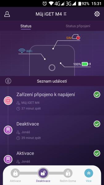 iGET SECURITY M4 - Inteligentní WiFi alarm, ovládání IP kamer a zásuvek, záloha GSM, Android, iOS 