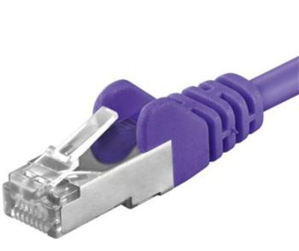Premiumcord Patch kábel CAT6a S-FTP, RJ45-RJ45, AWG 26/ 7 1m, fialová